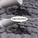 Tapete de Banheiro 3D de Secagem Rápida com Relevo de Pedras