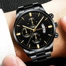 Relógio de Quartzo de Luxo em Aço Inoxidável para Homens, Relógios de Negócios da Moda para Homens, Reloj Hombre