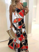 Vestido Nova moda sem mangas casual longo retrô 3D com textura confortável vestido respirável