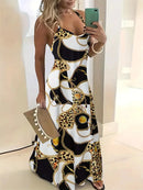 Vestido Nova moda sem mangas casual longo retrô 3D com textura confortável vestido respirável